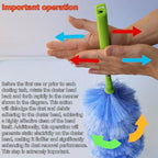 4 Pack Washable Electrostatic Duster, Extendable Pole 25" to 55", Feather Duster for Cleaning, Electrostatic Feather Duster