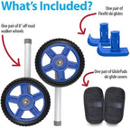 Top Glides 8" Off-Road Walker Wheel Kits with Flexfit Universal Ski Glides (Blue)