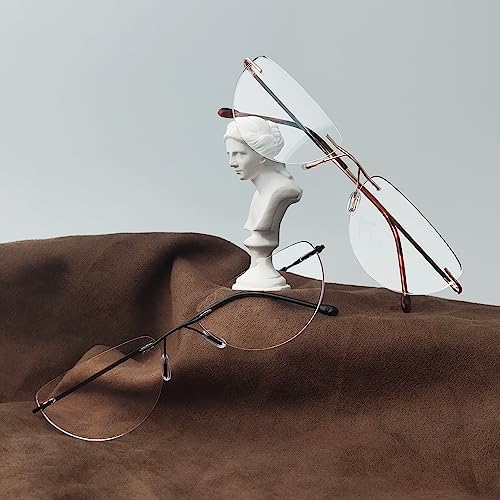 Eyekepper 4-pack Rimless Reading Glasses Lightweight Women Men Half Moon Readers +2.5