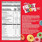 Kellogg's Froot Loops Breakfast Cereal, Good Source of Fiber, 15g Whole Grains, Giant Size, 23 oz