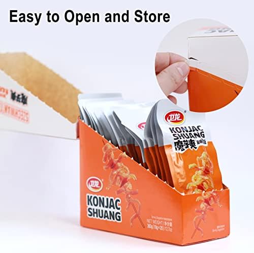 WeiLong Konjac Snack, Spicy Hot Strips, Spicy Snacks Latiao La tiao, Chinese Snacks Moyushuang, Sichuan Spicy Flavor, 卫龙辣条，魔芋爽(麻辣), 18g*20 Bags, Pack of 1