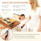 Hot Stones Massage Set with Warmer Kit, 6PCS Electric Hot Rocks Basalt Stones Massager for for Home Spa Warming Therapy Muscle Relaxing