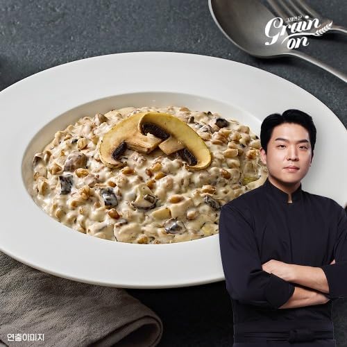 GrainOn Mushroom Cream Farro Risotto Fully Cooked 2-Min, Low Sugar, Farro Meal & Rice, 250g / 275 Kcal x 3 Packs for Diet, Blood Sugar Support