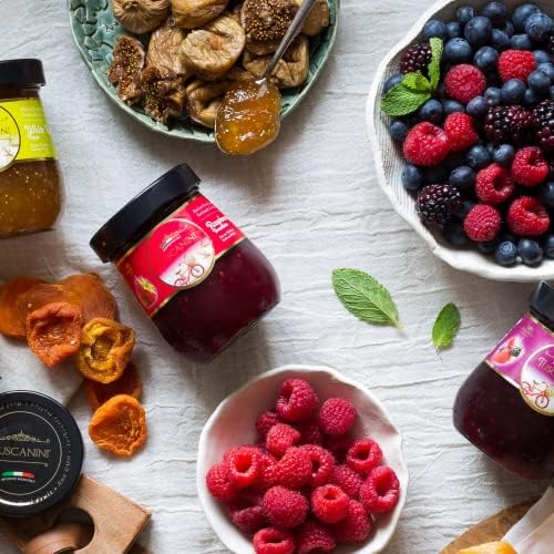 Tuscanini Premium Italian Preserves, Variety Pack, 11.64 oz Jar (3 Flavors) | Lemon Ginger, Apricot, Strawberry | 50% Real Fruit | Spreadable Jam | No High Fructose Corn Syrup | No Preservatives | Non GMO | Gluten Free | Kosher