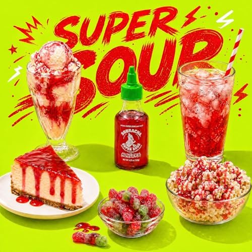 Albert's Souracha Liquid Super Sour Candy 3 Ct Full Size, For Party Favors, Birthday Parties, Goodie Bags, Gifts for Kids, Swedish Candy, PopCorn, Sour Gummy, IceCream Drizzle