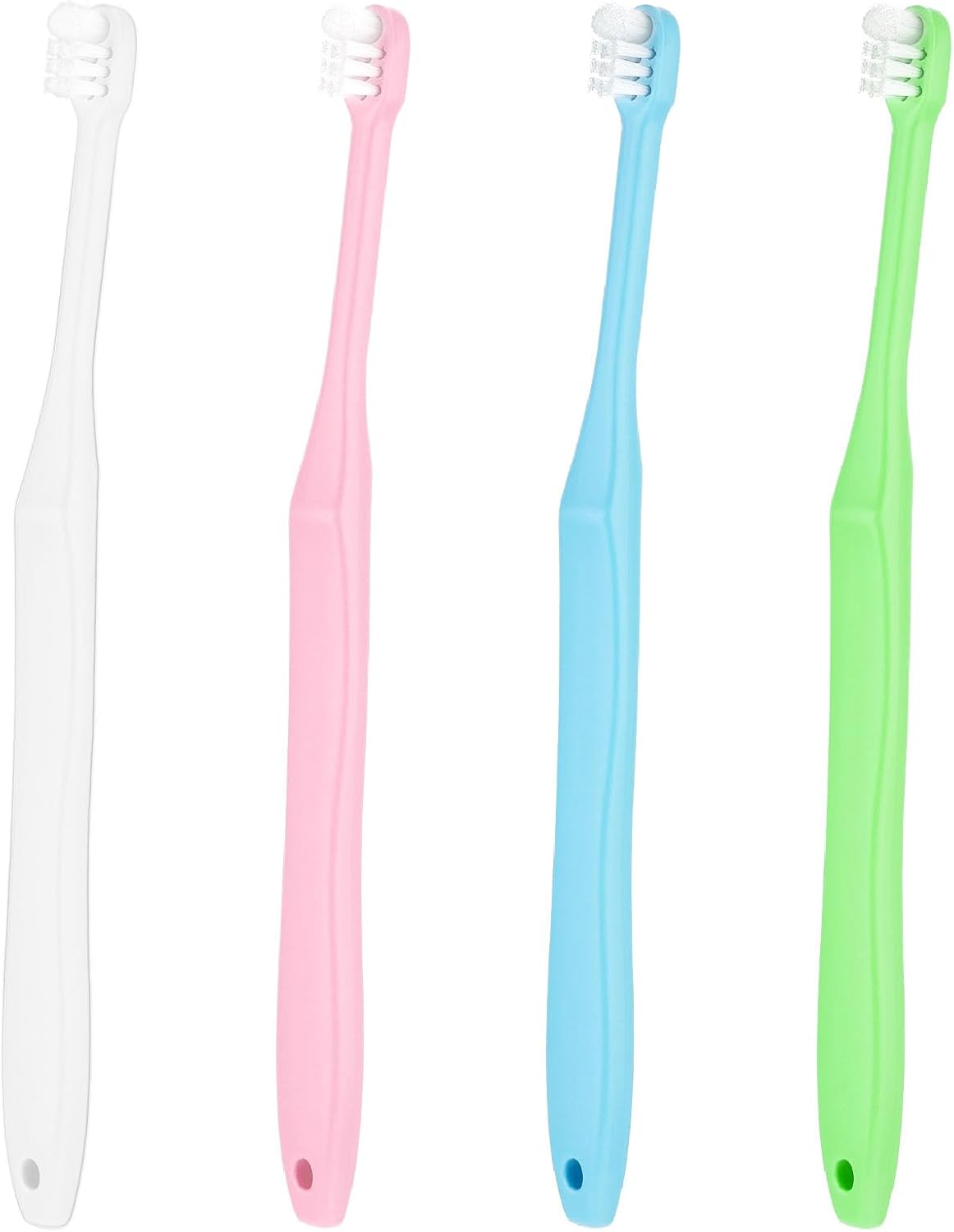 WLLHYF End Tuft Toothbrush, 4PCS Nylon Soft Bristle Tiny Small Tooth Brush, Hard to Reach Areas Dental Detail Cleaning for Adults-Around Crowns Bridges Implants