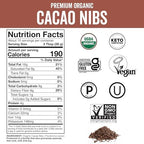 Viva Naturals Organic Cacao Nibs, Unsweetened, 1 LB (454 g), Keto Friendly, Vegan, Non-GMO, Gluten-Free Chocolate Chip Substitute