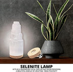 WBM Selenite Crystal Lamp 25cm, Charging Station, Crystals and Healing Stones, Hand Curved Moroccan |Witchcraft| Selenite Lamp for Smudging, Healing & Meditation