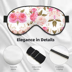 Floral Flower Rose Pink Eye Mask for Ultimate Sleep Comfort - Adjustable, Breathable & Stylish -Perfect for Light Sensitivity, Insomnia
