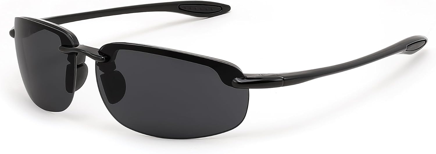 FEISEDY Sports Sunglasses for Men Women TR90 Rimless Frame for Running Fishing Driving B0349