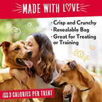 Charlee Bear Crunch Grain Free Dog Treats, Turkey, Sweet Potato and Apple, 8 Ounce Resealable Bag, Low Calorie Training Treats for Dogs, Limited Ingredient, Healthy, Crunchy Dog Snacks, Made in USA