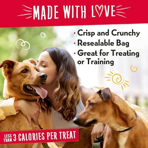 Charlee Bear Crunch Grain Free Dog Treats, Turkey, Sweet Potato and Apple, 8 Ounce Resealable Bag, Low Calorie Training Treats for Dogs, Limited Ingredient, Healthy, Crunchy Dog Snacks, Made in USA