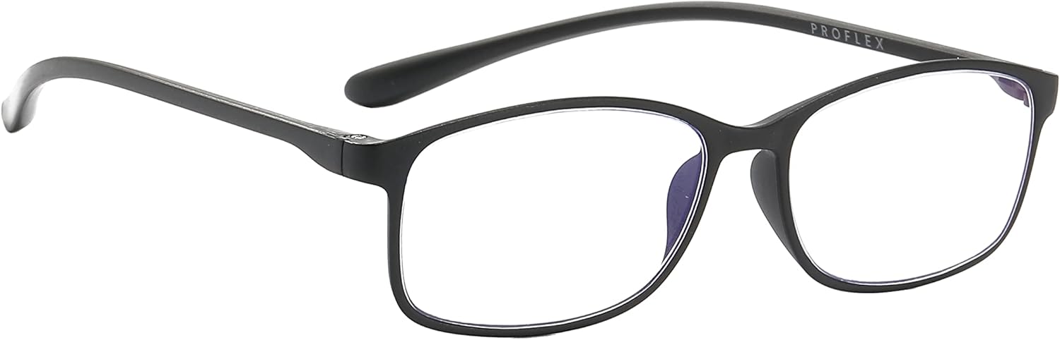 PROFLEX BluOptix Blue Light Filter Lightweight, Flexible, Scratch Resistant, Computer Reading Glasses, Unisex