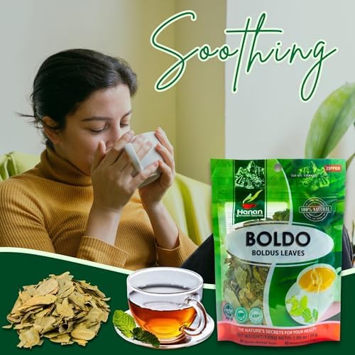 Hanan Boldus Loose Leaf Herbal Tea 1.1oz Boldo Leaves and Herbs Dried Peumus Boldus Plant Leaves From Peru