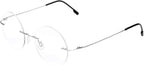 Fuisetaea Rimless Round Reading Glasses Titanium Lightweight Readers Eyeglasses Men Women