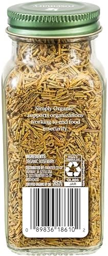 Simply Organic Whole Rosemary Leaf, 1.23 Ounce, Pungent, Herbaceous, Fresh Earthy Taste & Aroma, Kosher, Certified Organic