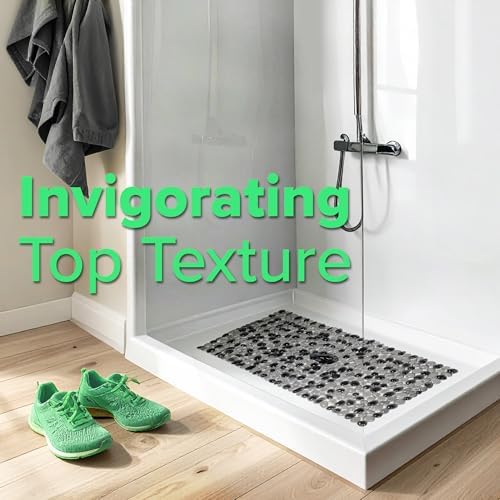 SlipX Solutions Therapeutic Foot Massager & Recovery Bath Tub & Shower Mat 38x17 | Deep Tissue Pressure Relief, for Athletes, Runners & Active Professionals, Non-Slip, Machine Washable, Dark Gray