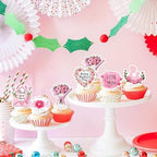 48PCS Edible Happy Mothers' Day Cupcake Toppers Wafer Paper Mother Birthday Cake Picks Mother's Day Party Favors Supplies