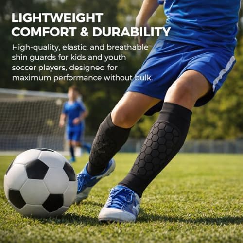 Shin Defender Shin Guards Kids - Shin Defender Soccer Shin Guards Socks for Kids Youth Adult