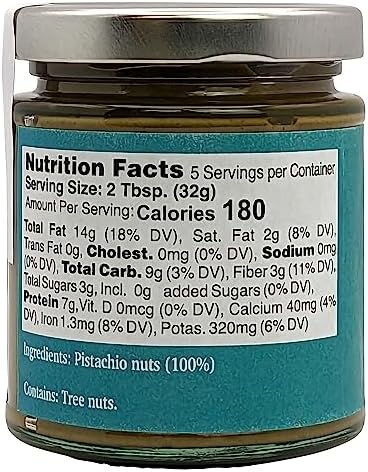 Nutural World - Smooth Pistachio butter 6 Oz (170g) - 100% pure single ingredient - Great Taste Award winner