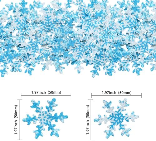 Gyufise 50Pcs Pink Edible Cupcake Cake Toppers Snowflake Cake Decorations for Christmas Winter Frozen Theme Party Supply Decoration Multi