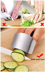 Finger Guard for Safe to Slice Cutting Vegetables Fruit- 2PCS, 304 Stainless Steel Finger Hand Protector Kitchen Tool Guard, Present for Thanksgiving, Wife, Mothers, Children;