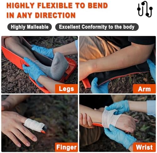 Cozii First Aid Splint, 36" X 4.3" Universal Aluminum Splints Kit, Waterproof First Aid Medical Tactical Field Splint for Arm Leg Broken Bones Fracture Treatment (2Pcs)