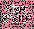 Edible Leopard Print Cake Wrap, 8 x 10 inches, Icing Sheet Cake Topper blush pink color