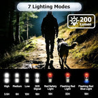2 Pack Running Light for Runners, Clip on Flashlights Rechargeable Safety Lights for Walking at Night Hands Free Flashlight Portable LED Work Light Warning Flashing Camping Hiking Walking Dog Black
