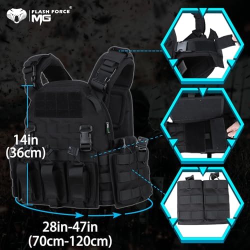MGFLASHFORCE Tactical Vest Molle Airsoft Vest for Men
