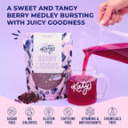 Katy’s Berry Loose Leaf Tea - Hibiscus, Blueberry & Cranberry - Fruity Herbal Tea, Caffeine-Free, Sugar-Free - Hot or Cold Brew Tea - 30+ Cups - Woman-Owned - 3oz Pouch
