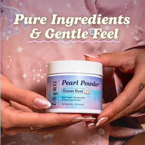Utopica Pearl Powder for Skin - Natural Freshwater Pearl Powder for Face - For Cosmetic DIY Face Masks - Antioxidant, Deep Cleansing, Pore Shrinking - 60 Grams Polvo de Perlas Puro