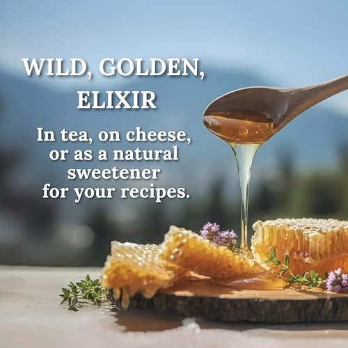 MY LAND Raw Unfiltered Greek Honey – Wild Thyme from Mt. Pangaion, Naturally Dense & Unpasteurized, Pollen-Rich Raw Sweetener from Greece | 9.5 oz Glass Jar (Pack of 1)