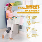 VIDECOR Cordless Knee Massager Shoulder Brace with Heat, 3-In-1 Heated Knee Elbow Shoulder Brace Wrap, Vibration Knee Heating Pad,