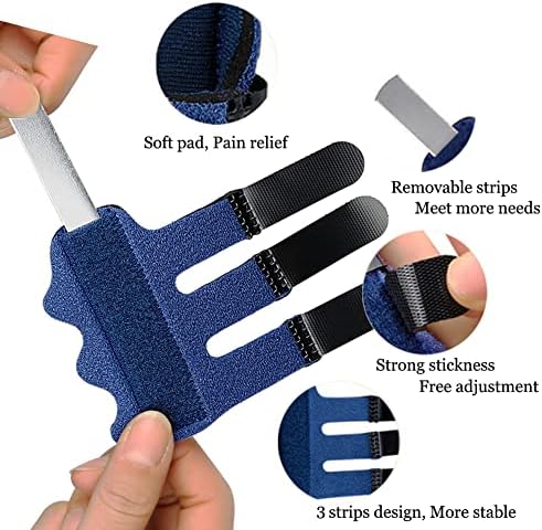 Upgraded Finger Splints (4Pcs), Trigger Finger Splint Finger Brace with 3 Fixing Strap for Mallet Finger, Broken Finger Protector, Knuckle Immobilization, Straightening Support, Arthritis Pain Relief