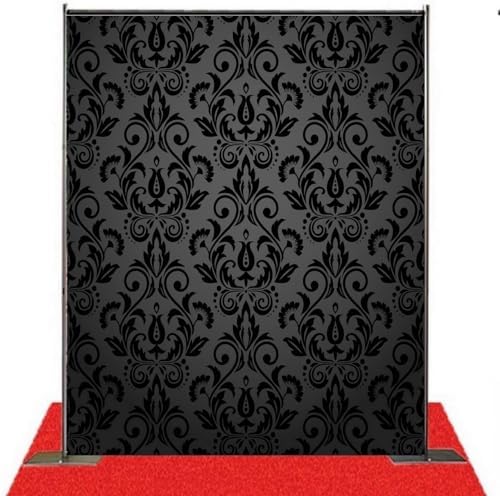 5x7ft Black Damask Floral Pattern Flowers wall backdrops Photo Studio Background