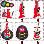 C L cooper life 3 Tier Guitar Cupcake Stand for Guitar Birthday Party Decoration Vinyl Record Music Note Cupcake Holder Music Theme Dessert Tower for Guitar Music Theme Party Baby Shower Supplies