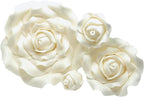 Sugar roses ivory *4 sizes* wired flower cake decoration topper… (3 1/2" ivory x 1) - Multi buy pay 1 P&P - Handmade to order from the UK 10 day delivery.