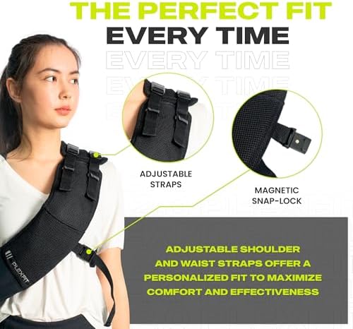 Athletic Arm Sling Class A Medical Device - Shoulder Sling Immobilizer for Injury Support - For Elbow & Wrist Too - Men & Women (Medium Right, Black)
