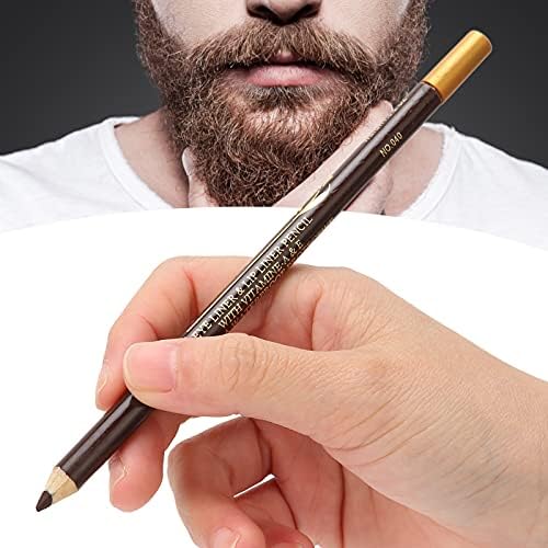 ANGGREK Beard Lineup Pen, White Hairline Pen Professional Beard Pencil Filler Household Beard Pencil Liner Shaping Styling Tool(Dark Brown)