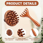 2Pcs Bamboo Scalp Massager Set, Wooden Scalp Massager, Hair Massager Scalp Suitable for Head Relaxation and Hair Care