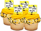 Elegant Yellow Black White Sprinkles Mix (4oz) - Edible Themed Classic Color Chic Jimmies Confetti Pearls Cake Cookie Cupcake Ice Cream Donut Candy Decoration Toppers