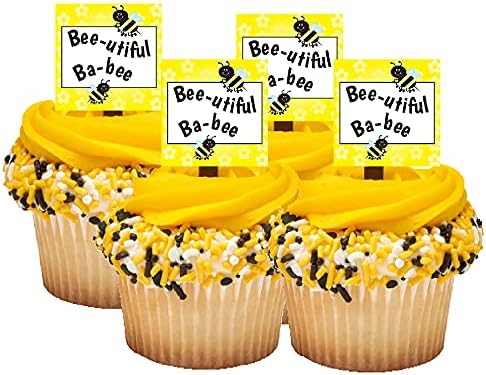 Elegant Yellow Black White Sprinkles Mix (4oz) - Edible Themed Classic Color Chic Jimmies Confetti Pearls Cake Cookie Cupcake Ice Cream Donut Candy Decoration Toppers