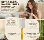 XCEL 2-in-1 Hair Brush Cleaner Tool, Dual-Sided Remover Comb for Removing Hair & Dust Buildup from Paddle, Boar Bristle & Detangling Brushes for Home & Salon Use