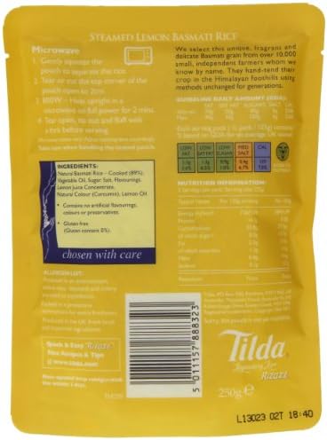 Tilda Steamed Basmati Lemon Rice 250 g (Pack of 6)