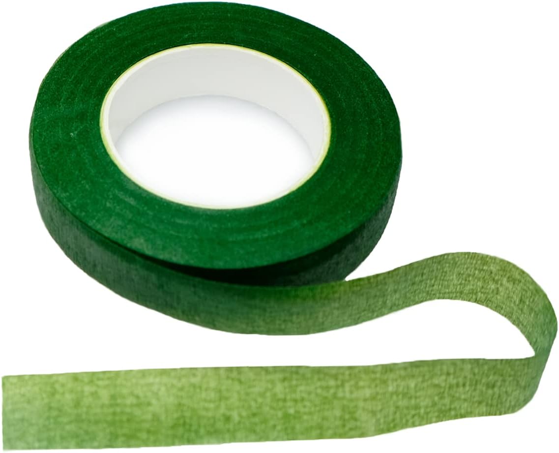 BEADNOVA Floral Tape 1/2inch Flower Tape Dark Green Floral Tape for Bouquets Floral Arranging Stem Wrap Craft (Dark Green, 30yards)