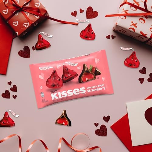 Snackivore Hershey Kisses Strawberry Filled Pack of 2 x 9oz Bags. Strawberry Hersheys Kisses Bulk