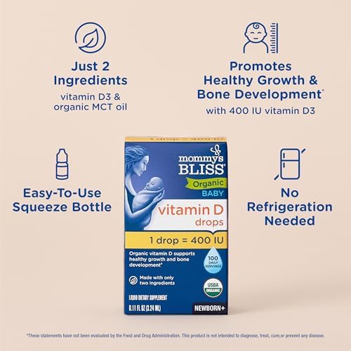 Mommy's Bliss Organic Drops No Artificial Color, Vitamin D, 0.11 Fl Oz