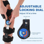 ROM Knee Brace with Side Stabilizer, Adjustable Hinged Knee Support Brace for Arthritis, ACL, MCL, and PCL Injury, Post Op Knee Orthosis Immobilizer for Left and Right Leg