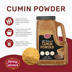 Cumin Powder 5 LB Bulk Jar - All Natural, Gluten Free, Jeera Ground Cumin Seeds, Bulk Spice by Spicy World
